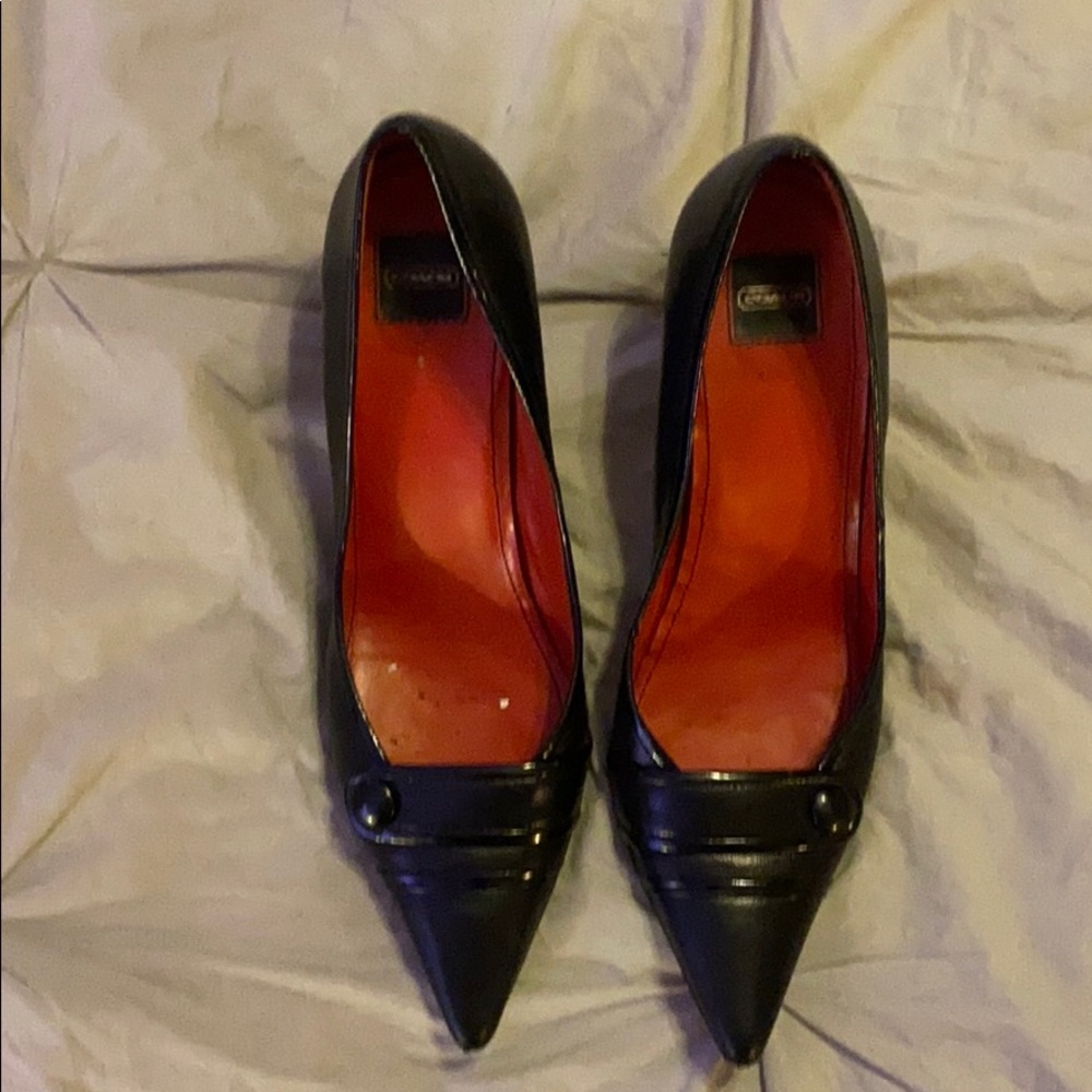 Black coach heels size 8.5.